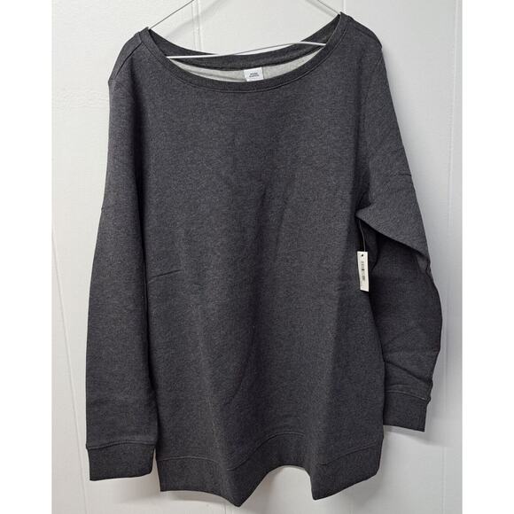 Amazon Essentials Women’s XL Open-Neck Fleece Dark‎ Gray Tunic Sweatshirt - Picture 1 of 11